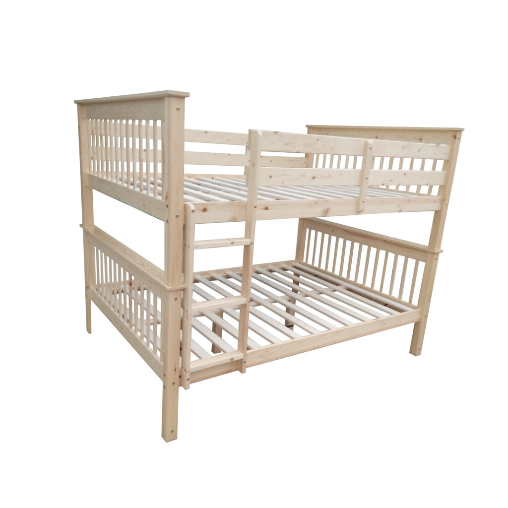 Lit superposé Sylvio bois double double (bunk bed full full wood ...